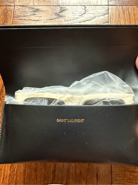 Saint Laurent Ivory Rectangular Sunglasses main image 6